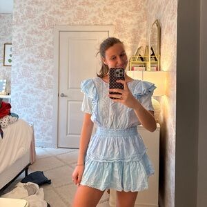 Blue LoveShackFancy mini dress